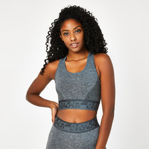 Charcoal Seamless Panelled Sports Bra - Everlast