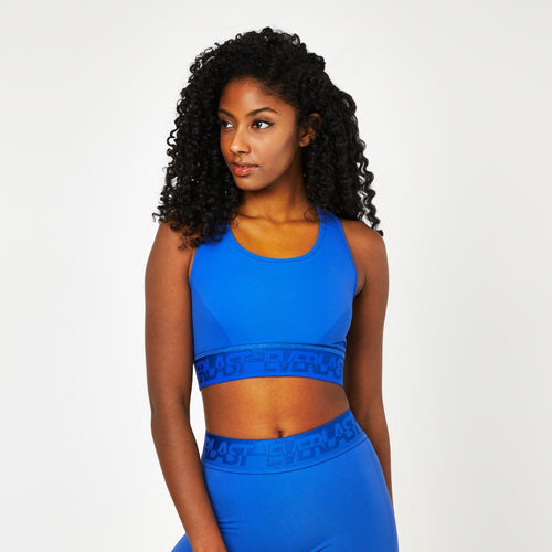 Cobalt Blue Seamless Paneled Sports Bra