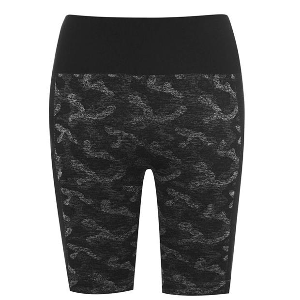 Women's Seamless Camo Cycling Shorts Black