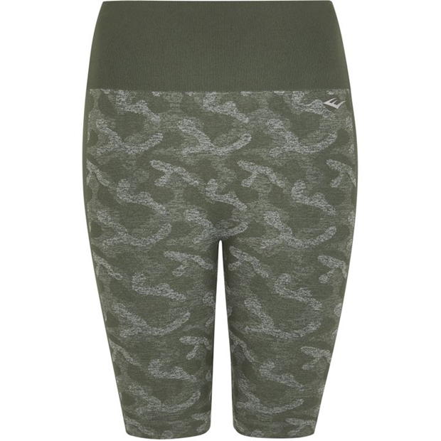 Women's Seamless Camo Cycling Shorts Dark Olive