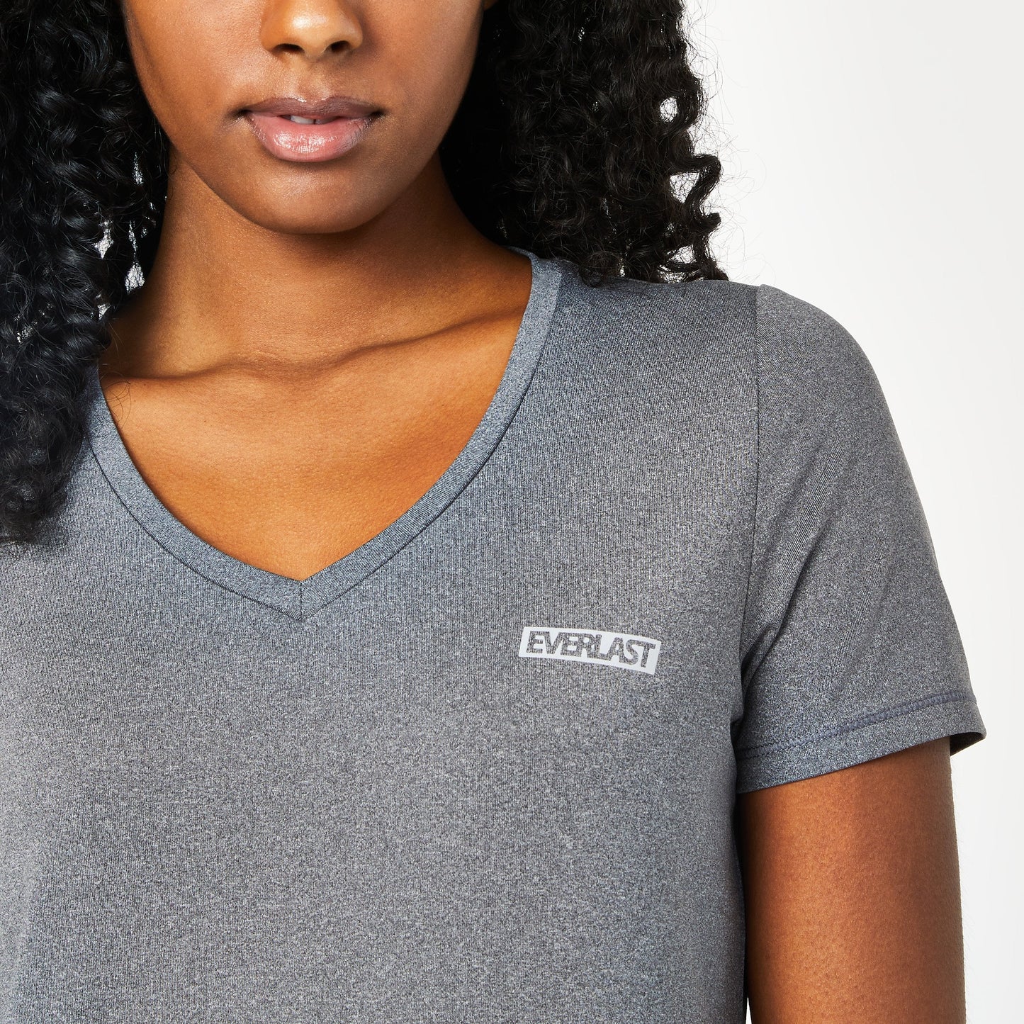 Women's V-Neck Mesh Tee - Everlast Gray