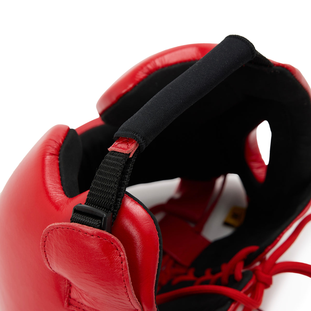 1910 Pro Leather Headgear Lace Up Red