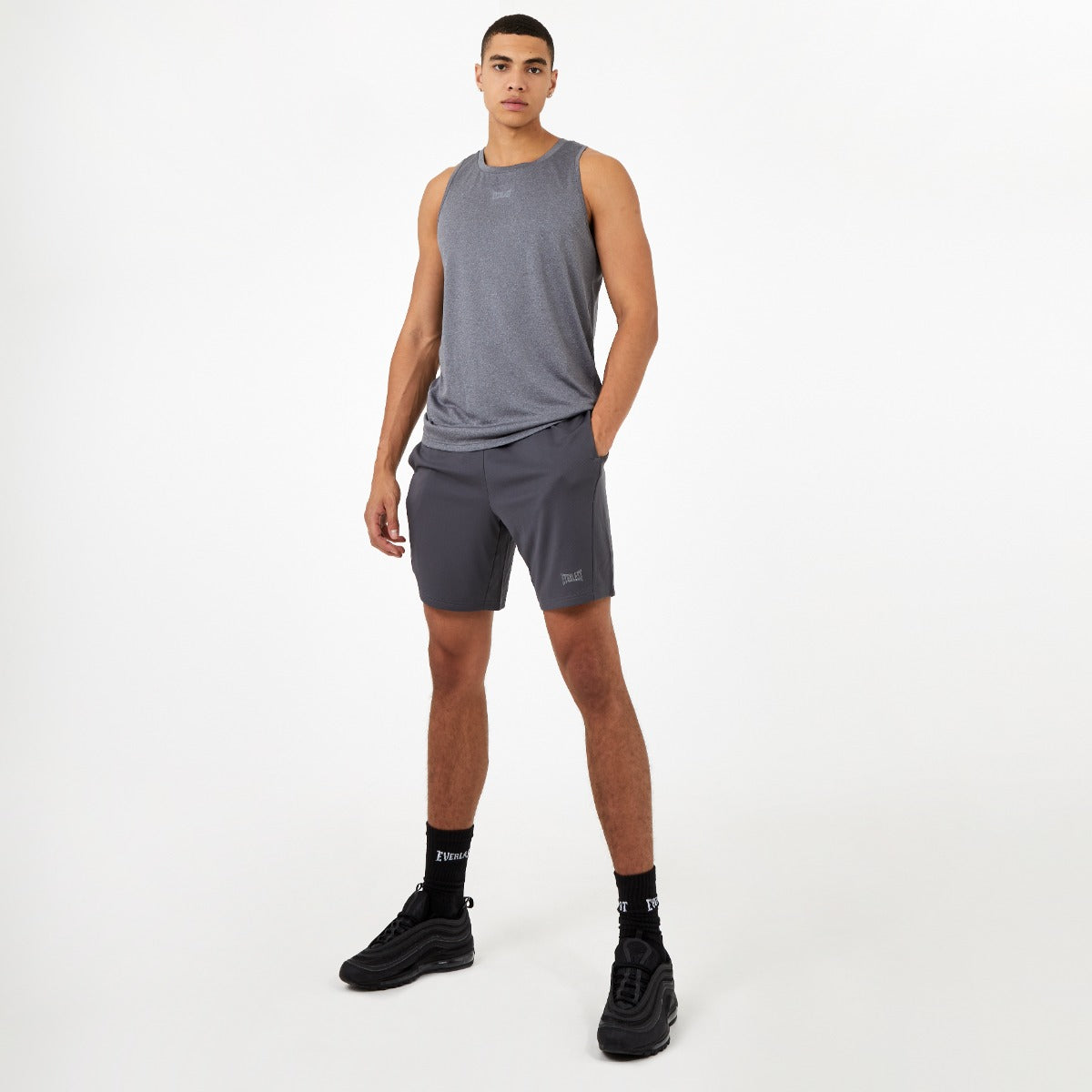 Gray Men's Mesh Poly Shorts - Everlast