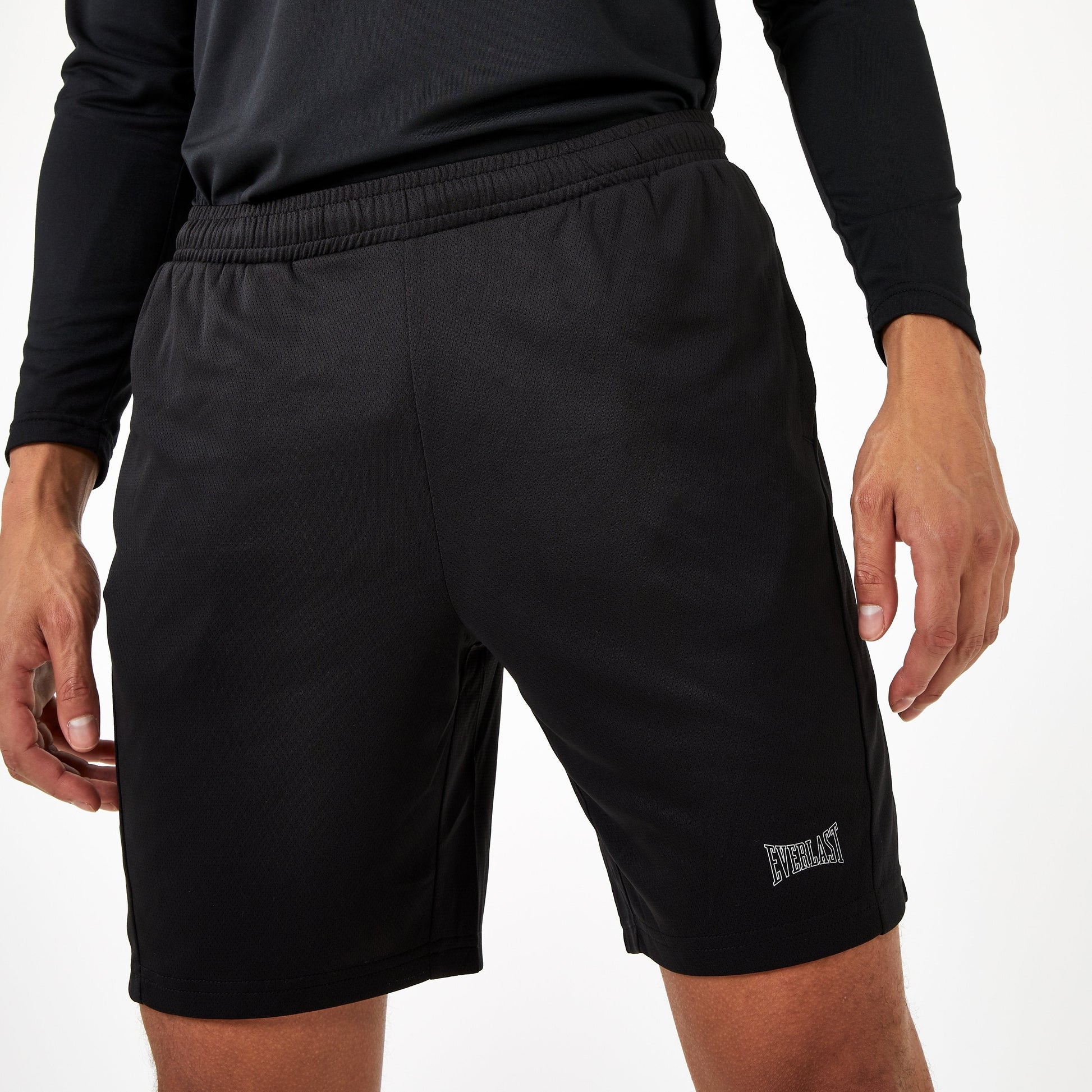 Black Men's Mesh Poly Shorts - Everlast