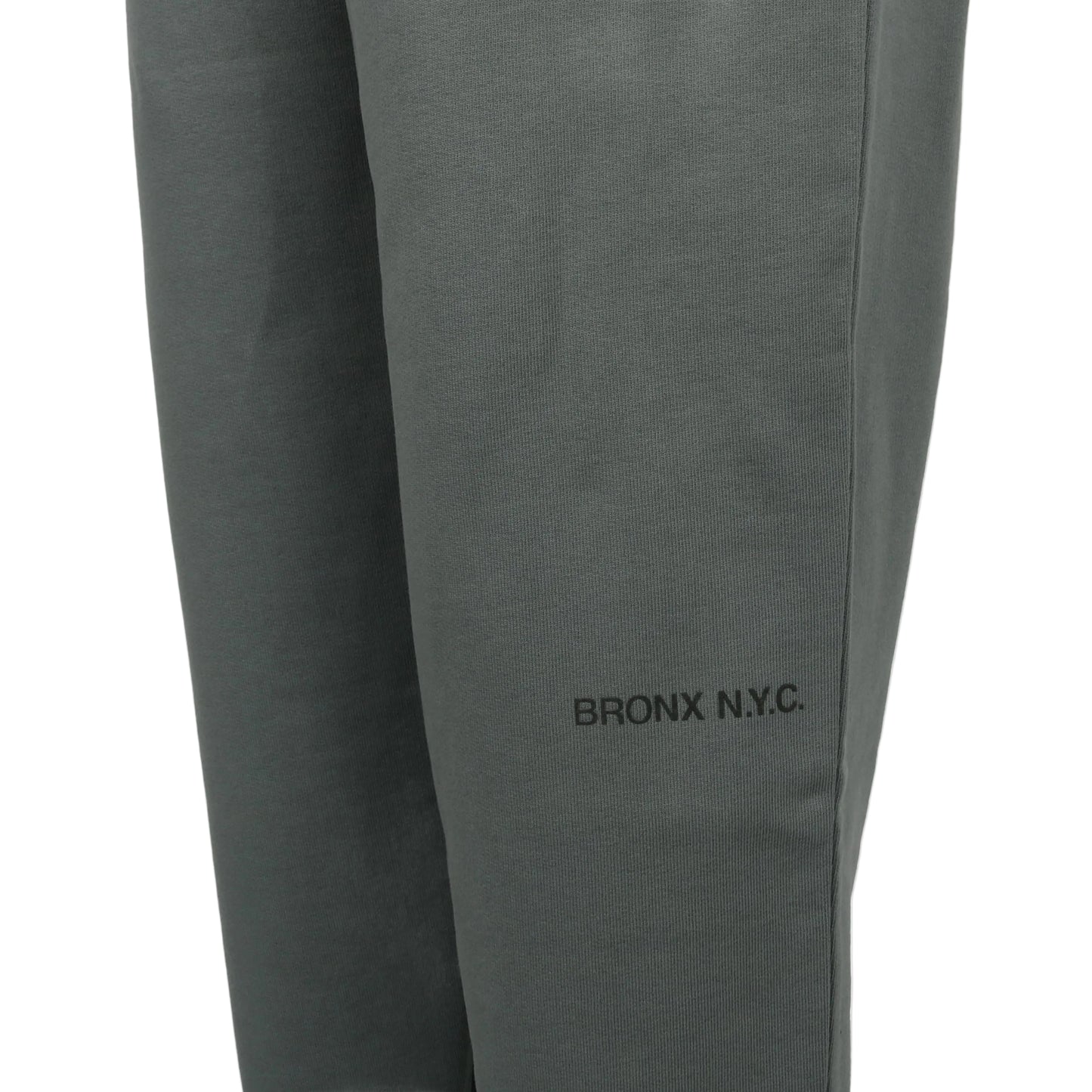 Gray sweatpants with 'BRONX N.Y.C.' text on a white background