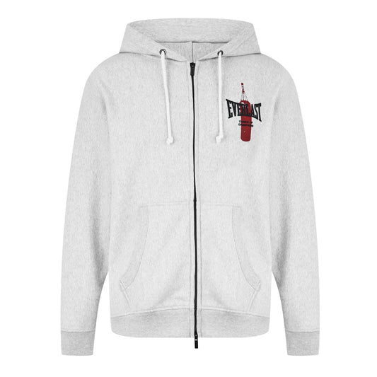 Men's Gray Boxing Bag Zip Hoodie view 2