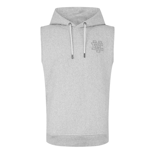 Mens Gray Logo Lock Up Sleeveless Hoodie