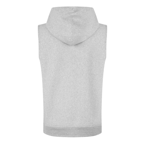 Mens Gray Logo Lock Up Sleeveless Hoodie