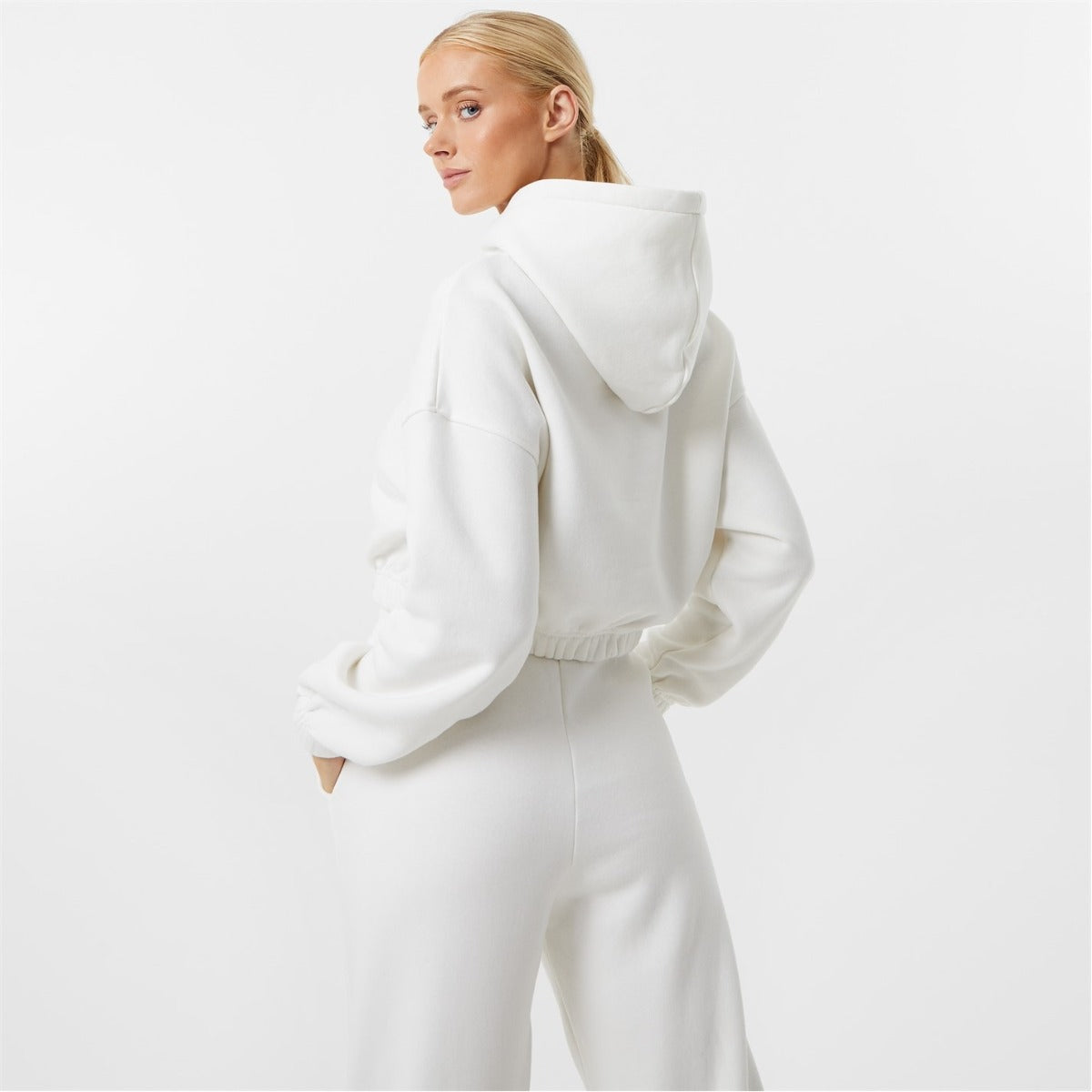 Women's Boxing Cropped Hoodie - Everlast Off White