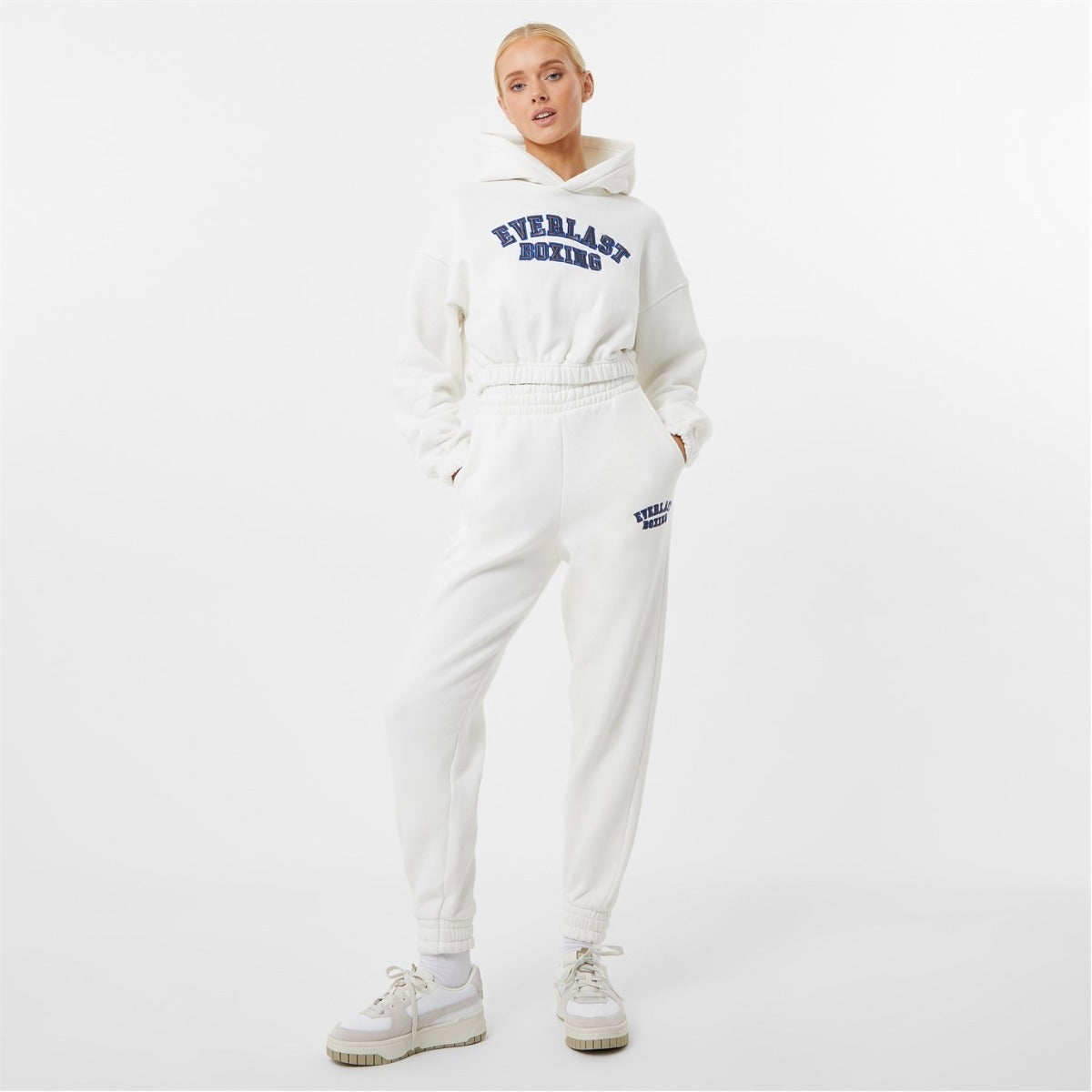 Women's Boxing Cropped Hoodie - Everlast Off White