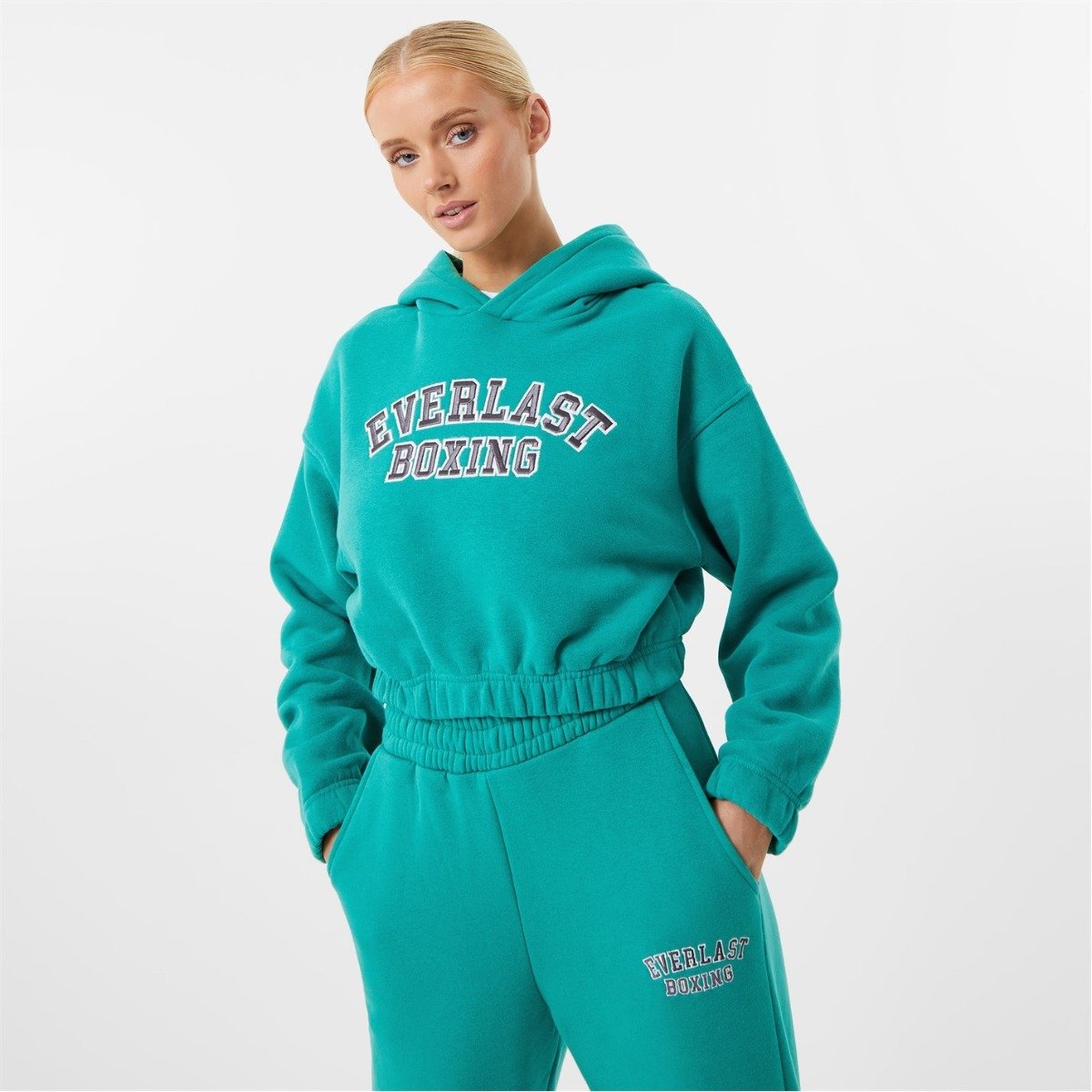 Women's Boxing Cropped Hoodie - Everlast Green