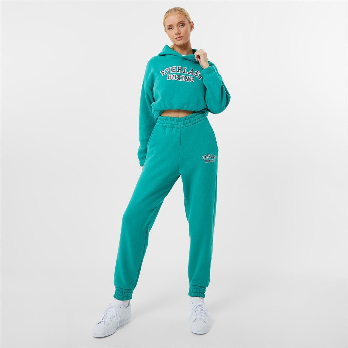 Women's Boxing Cropped Hoodie - Everlast Green
