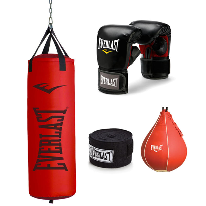 70lb Red Heavy Bag, Speed Bag, Glove and Wrap Bundle – Everlast