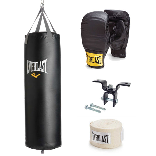 70lb Heavy Bag, Gloves, Wrap and Hanger Bundle black view 1