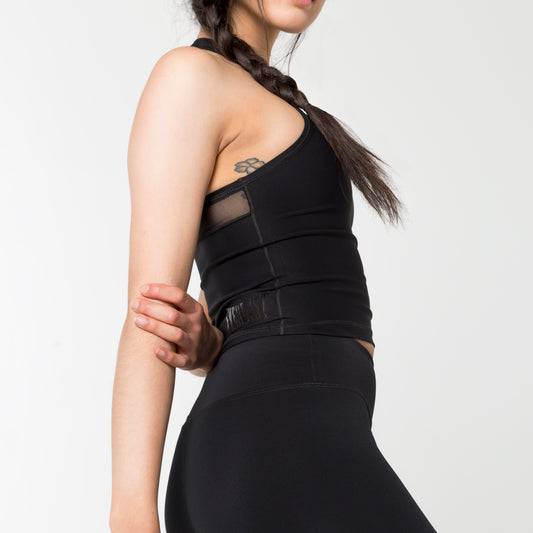 Women's Compression Middie Sports Bra Black view 2