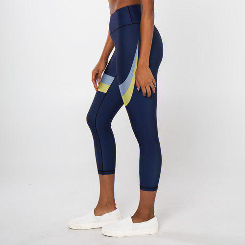 Cropped Legging - Swoop Navy/Grey