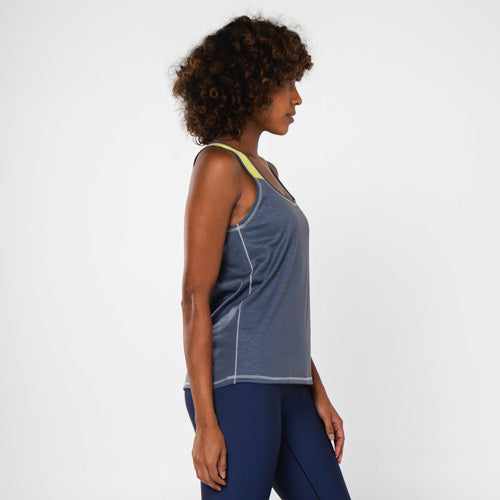 Women's Color-Block Trainer Tank Grey/Yellow