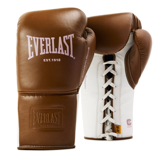 Powerlock OG Pro 16oz Limited Edition Training Boxing Gloves Brow/Pink view 1