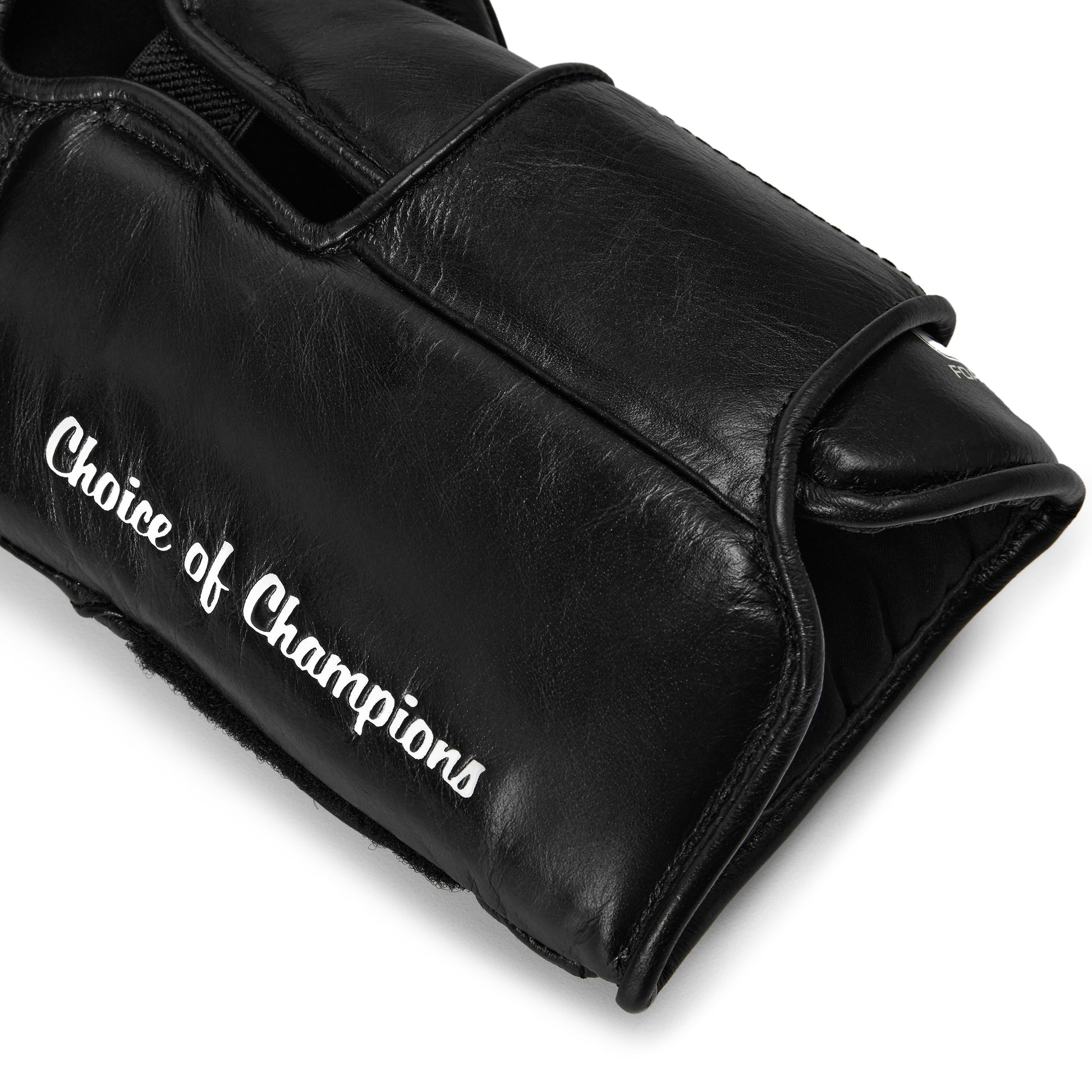 Elite Pro Leather Hook & Loop Training Boxing Gloves Black