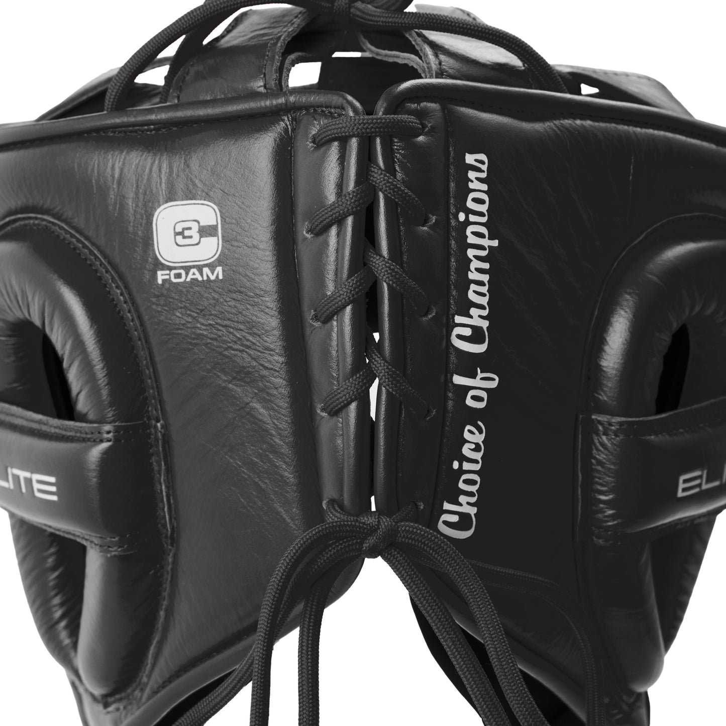 Elite Pro Leather Headgear with Cheek Black