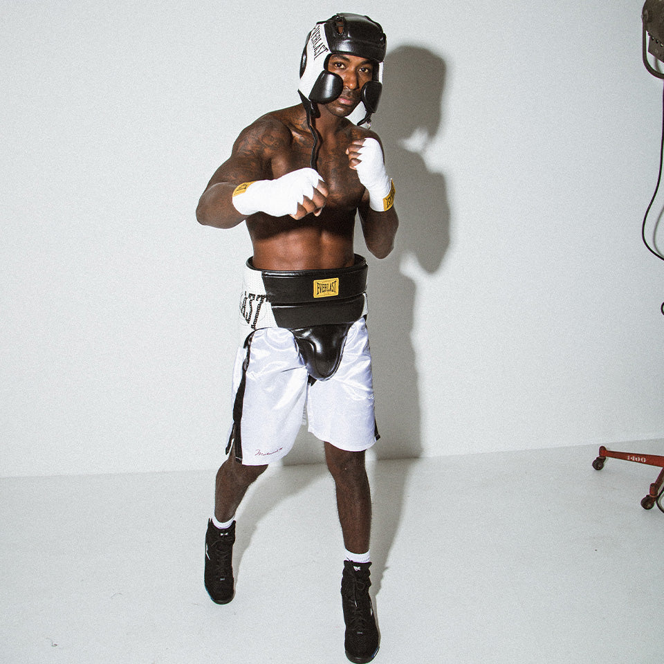 1910 Laced Groin Protector - black/white