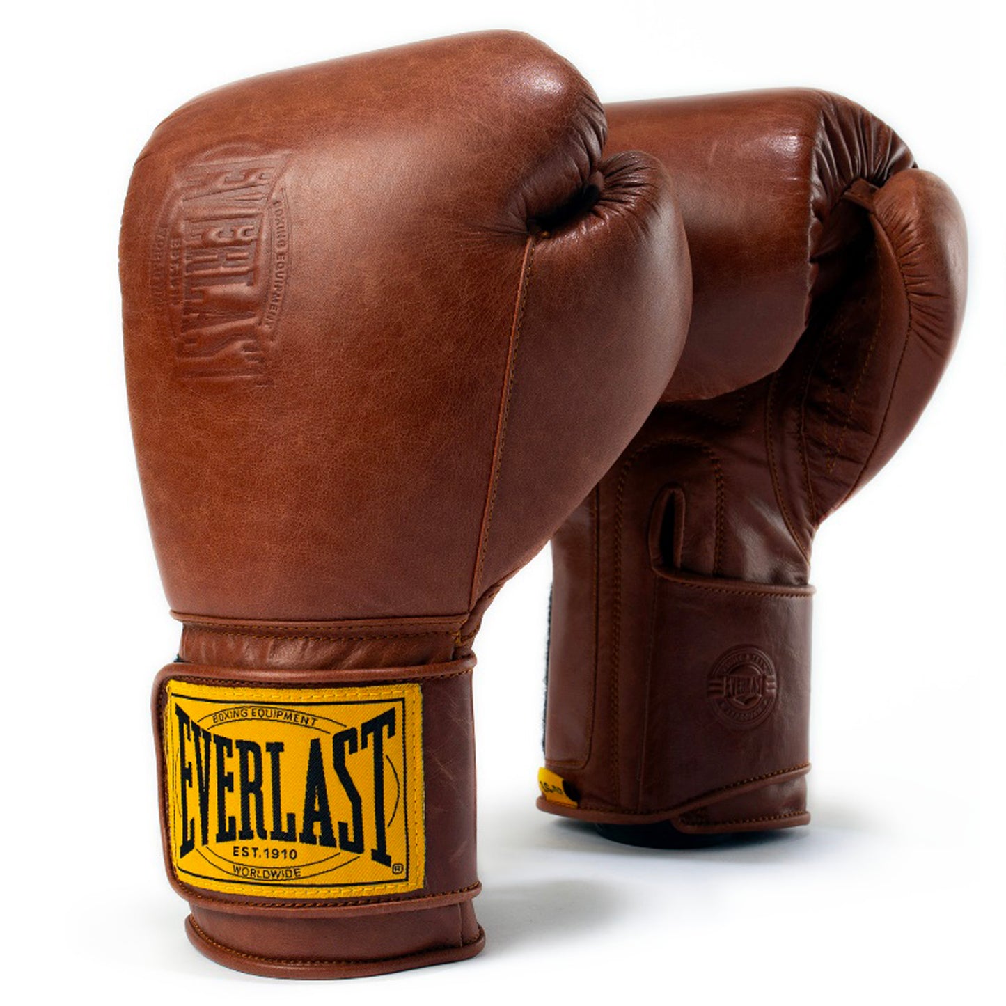 Brown 1910 Pro Hook and Loop Boxing Gloves