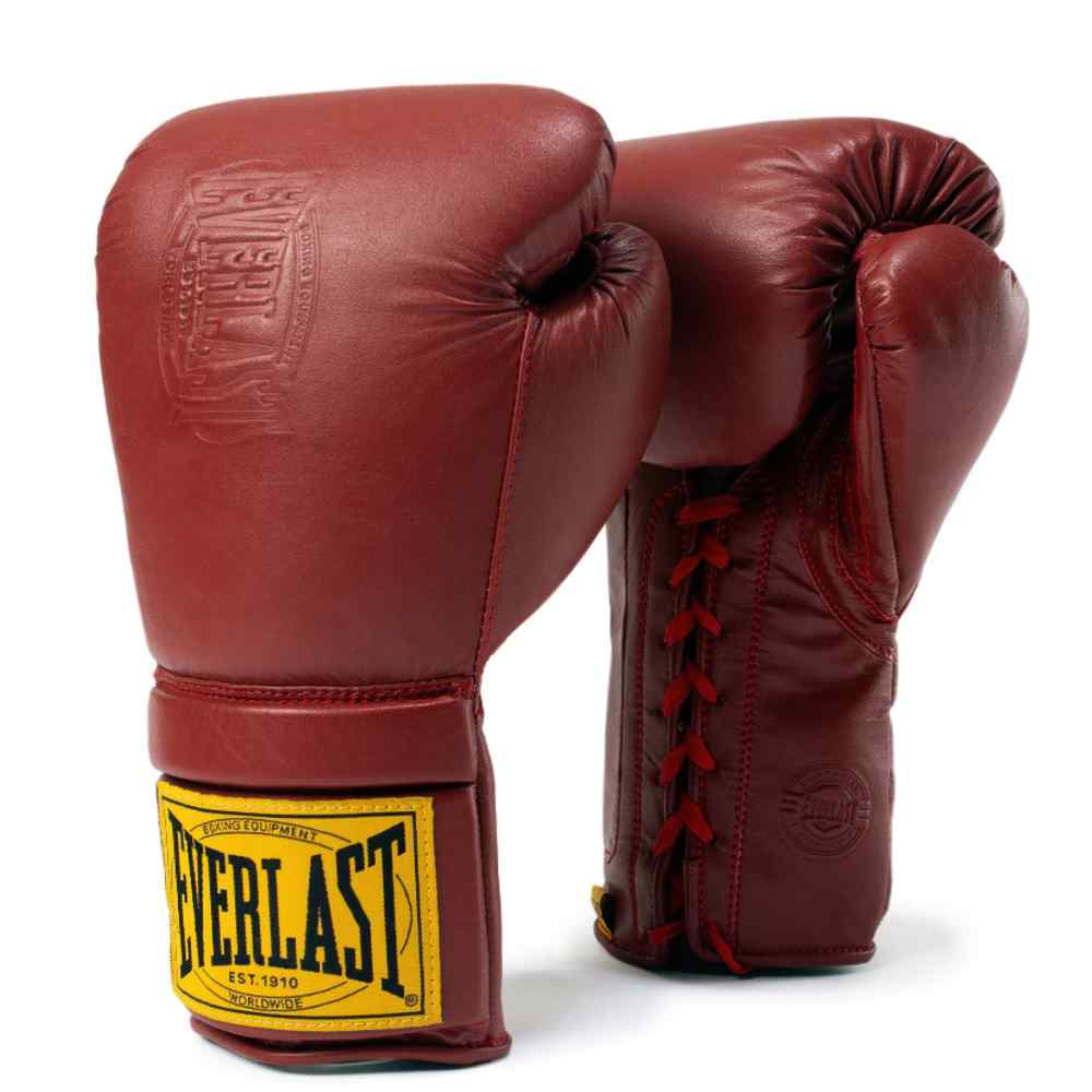 Red 1910 Pro Laced Boxing Gloves