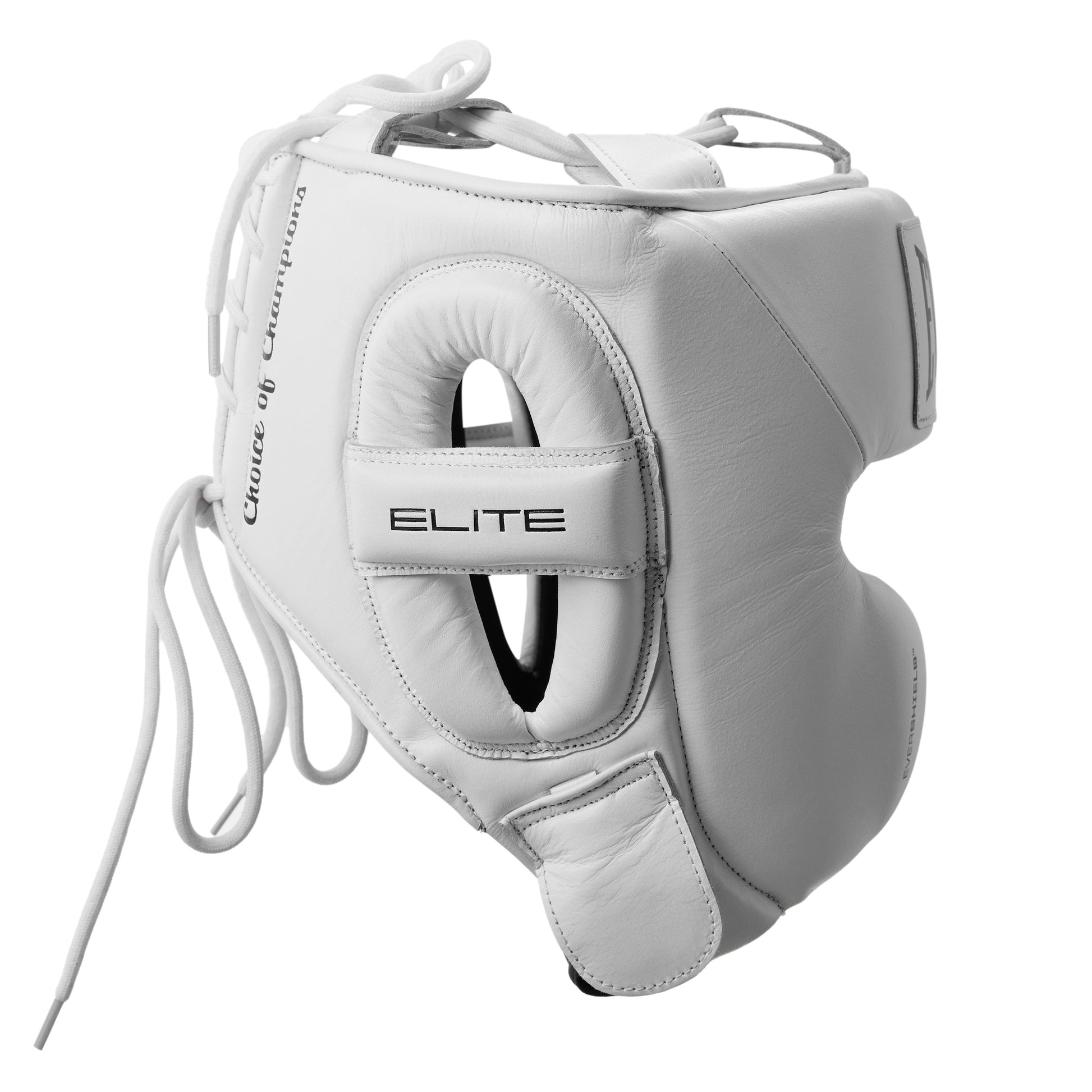 Elite Pro Leather Headgear with Cheek White