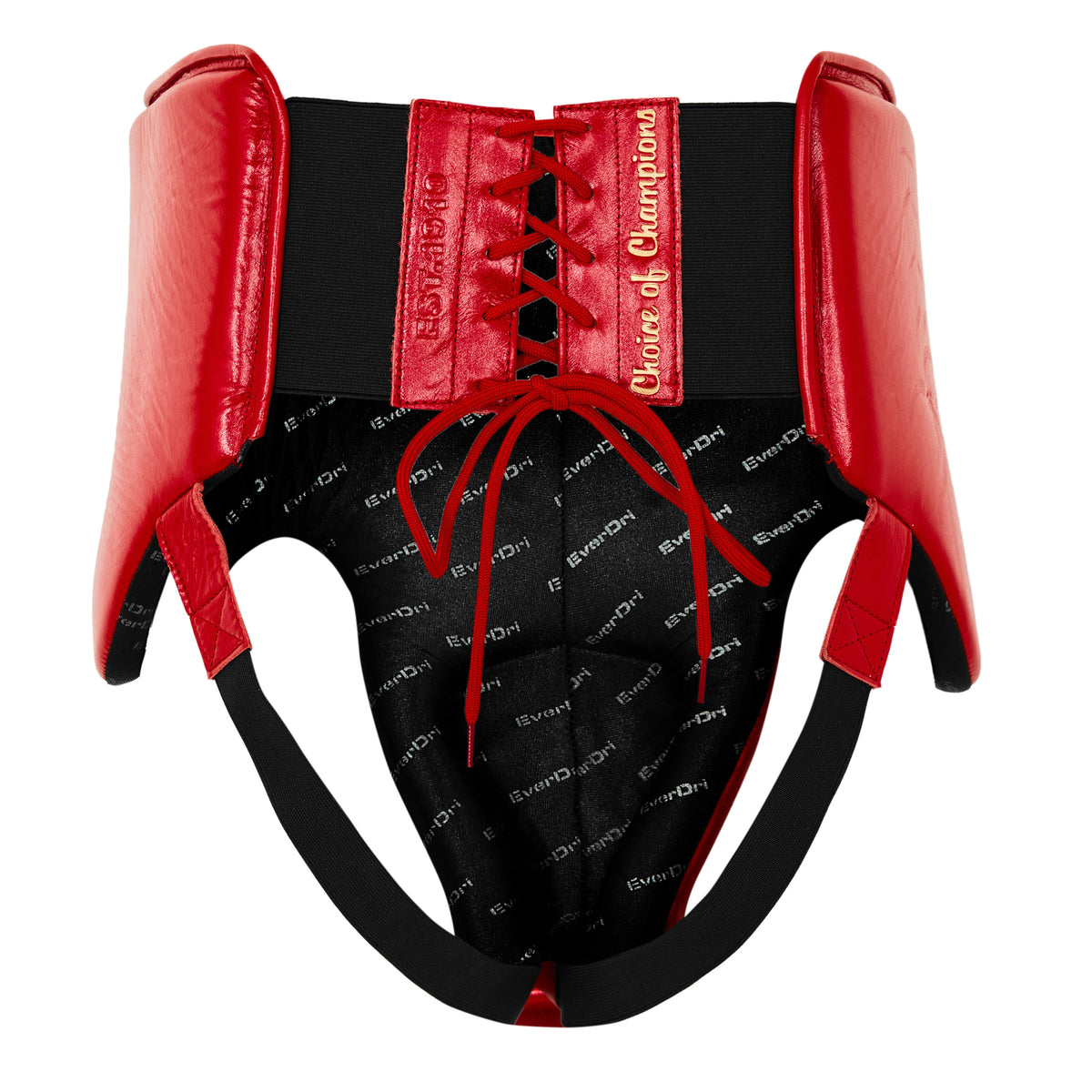 1910 Pro Leather Groin Protector Lace Up Red