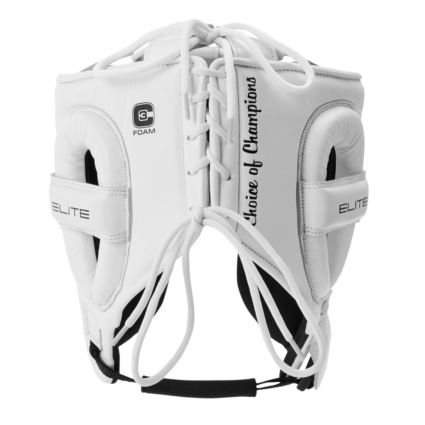 Elite Pro Leather Headgear with Cheek White