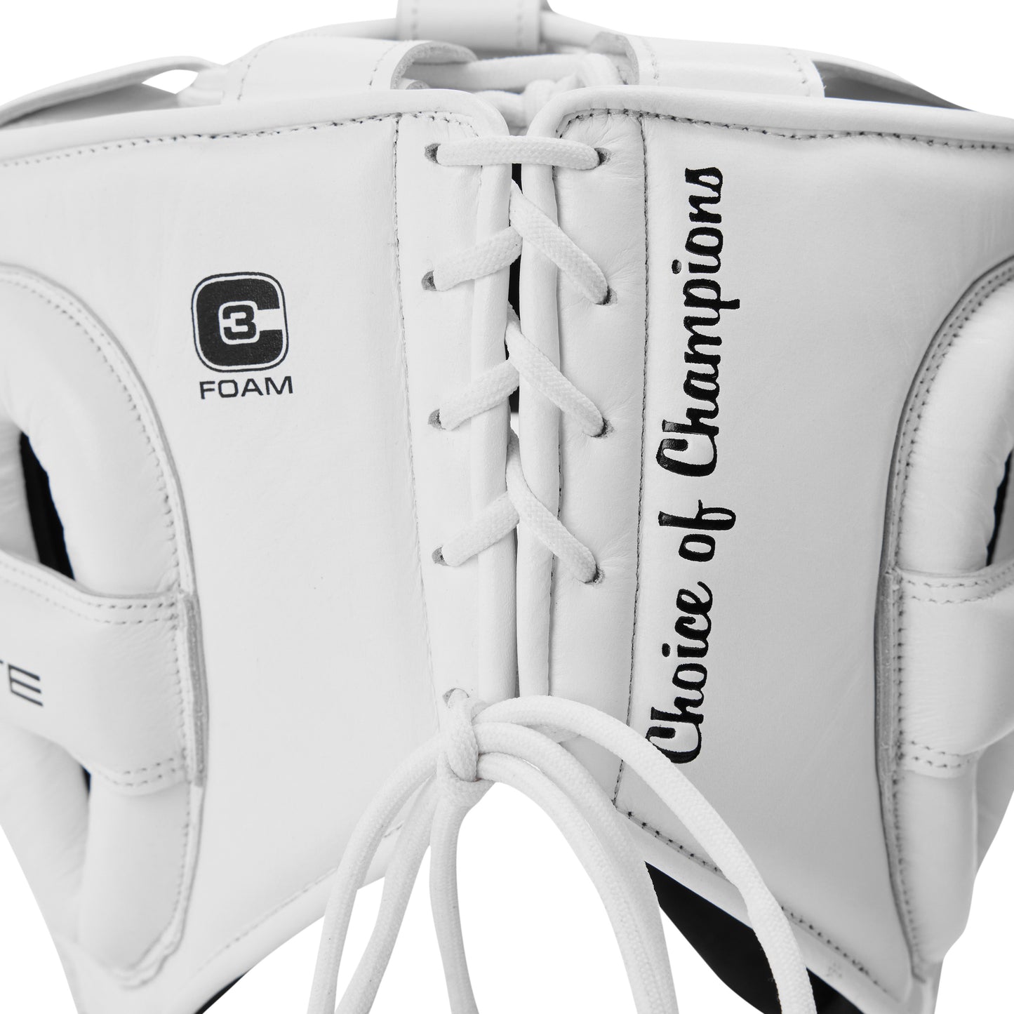 Elite Pro Leather Headgear with Cheek White
