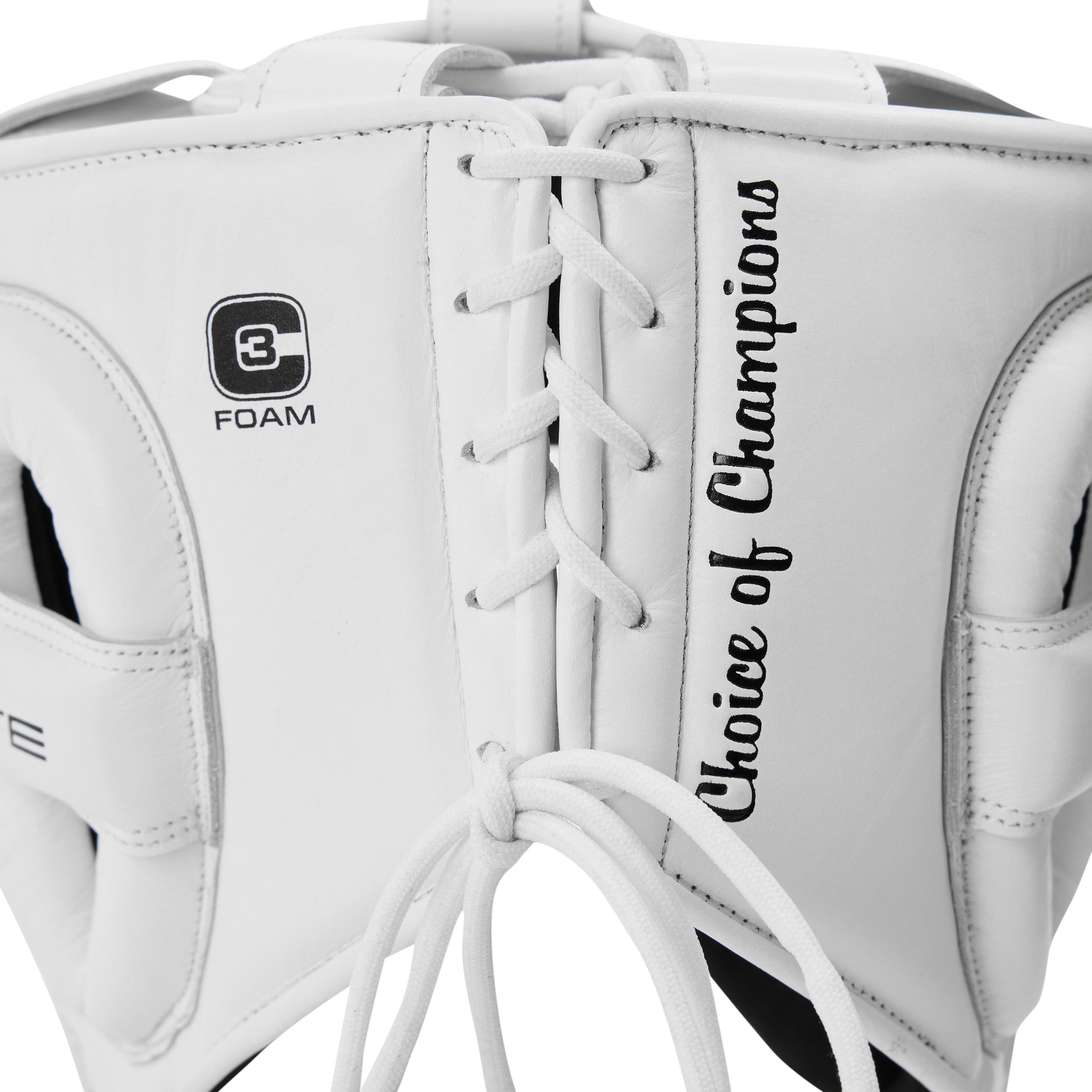 Elite Pro Leather Headgear with Cheek White