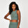 High Neck Racer Sports Bra - Khaki
