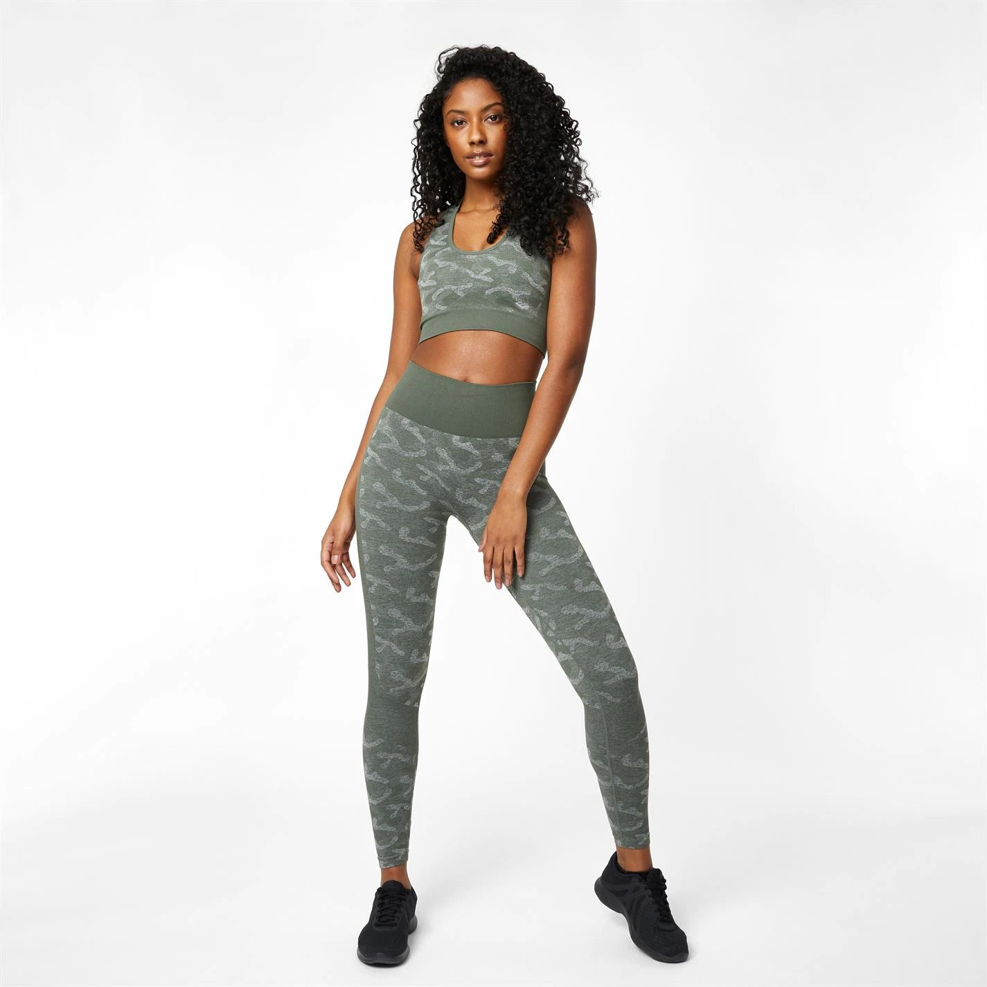Seamless Camo Cross Back Sports Bra