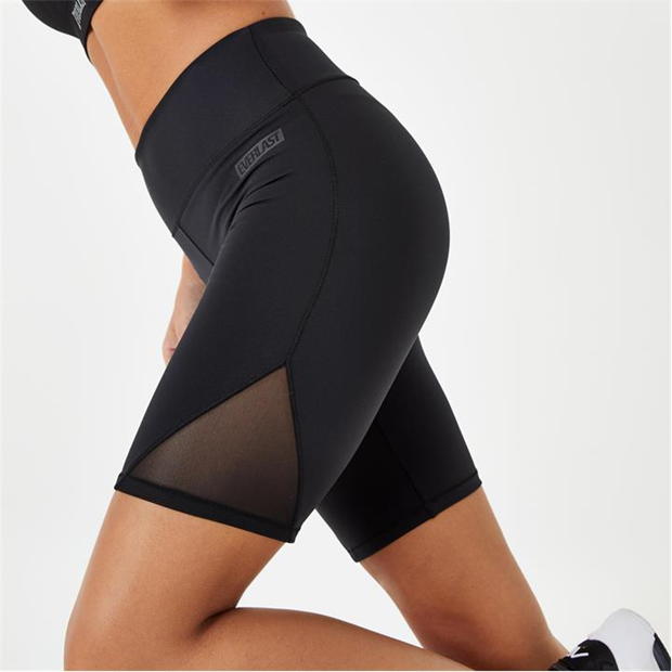Women's Mesh Panel Cycling Shorts Black