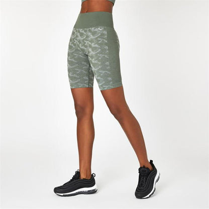 Women's Seamless Camo Cycling Shorts