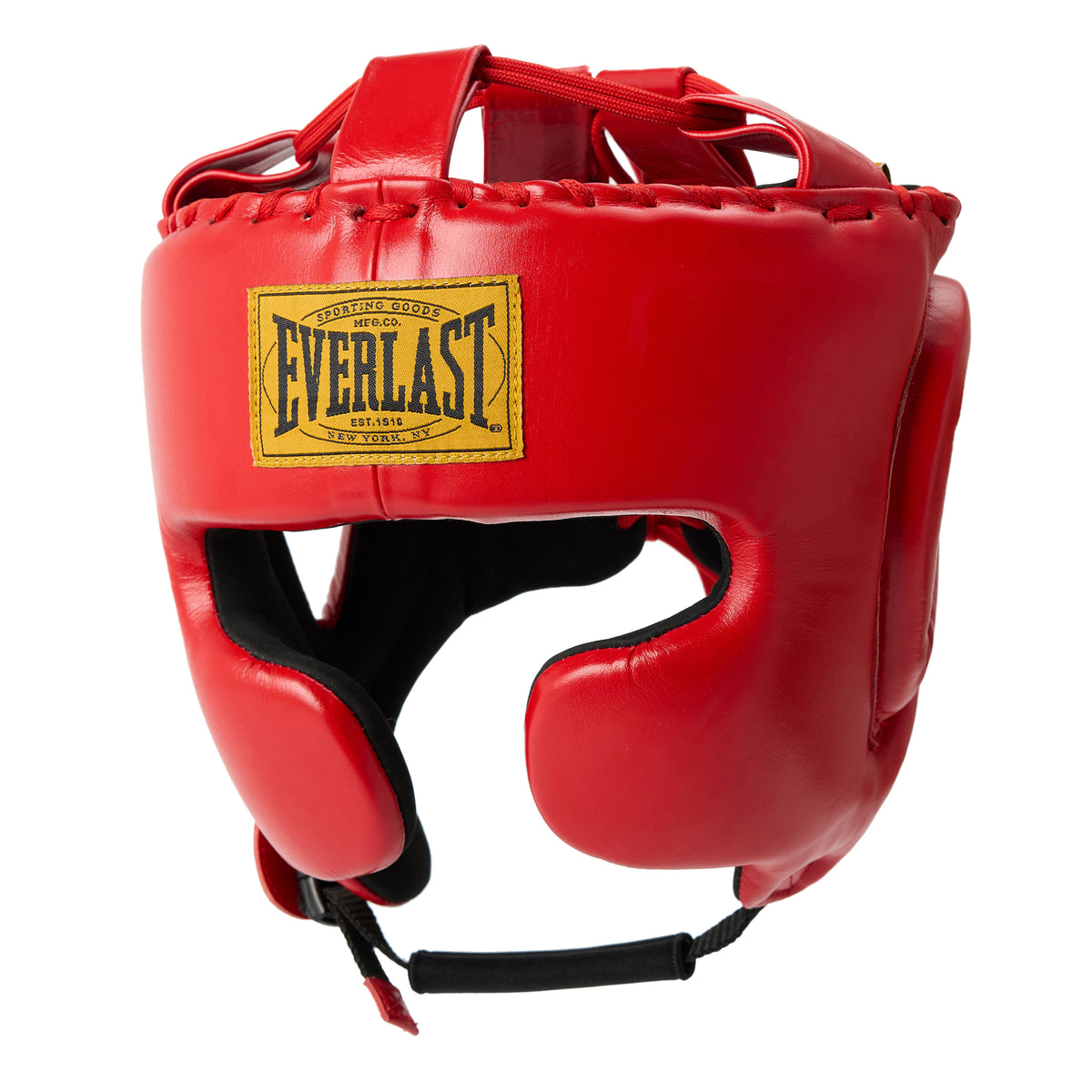 1910 Pro Leather Headgear Lace Up Red