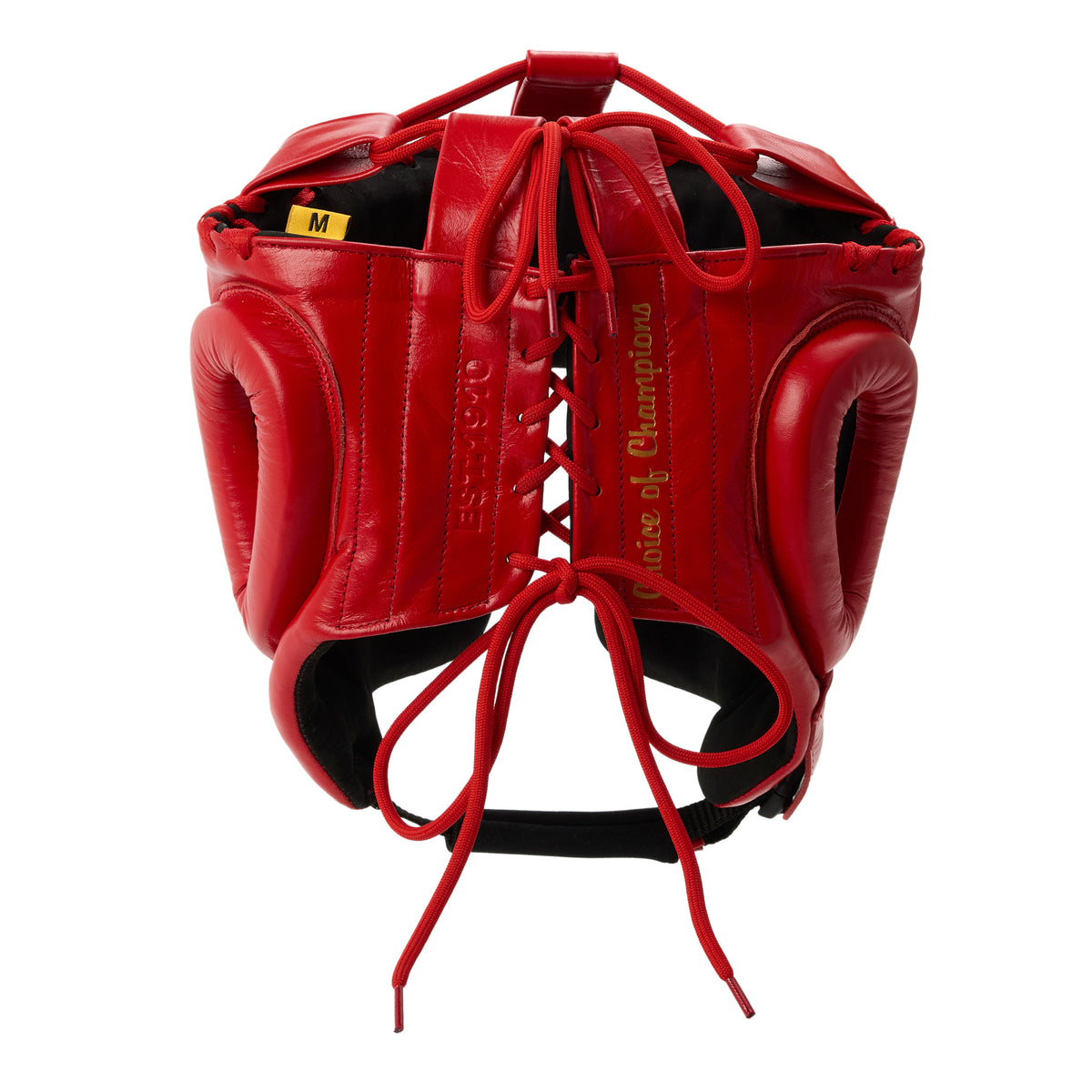 1910 Pro Leather Headgear Lace Up Red