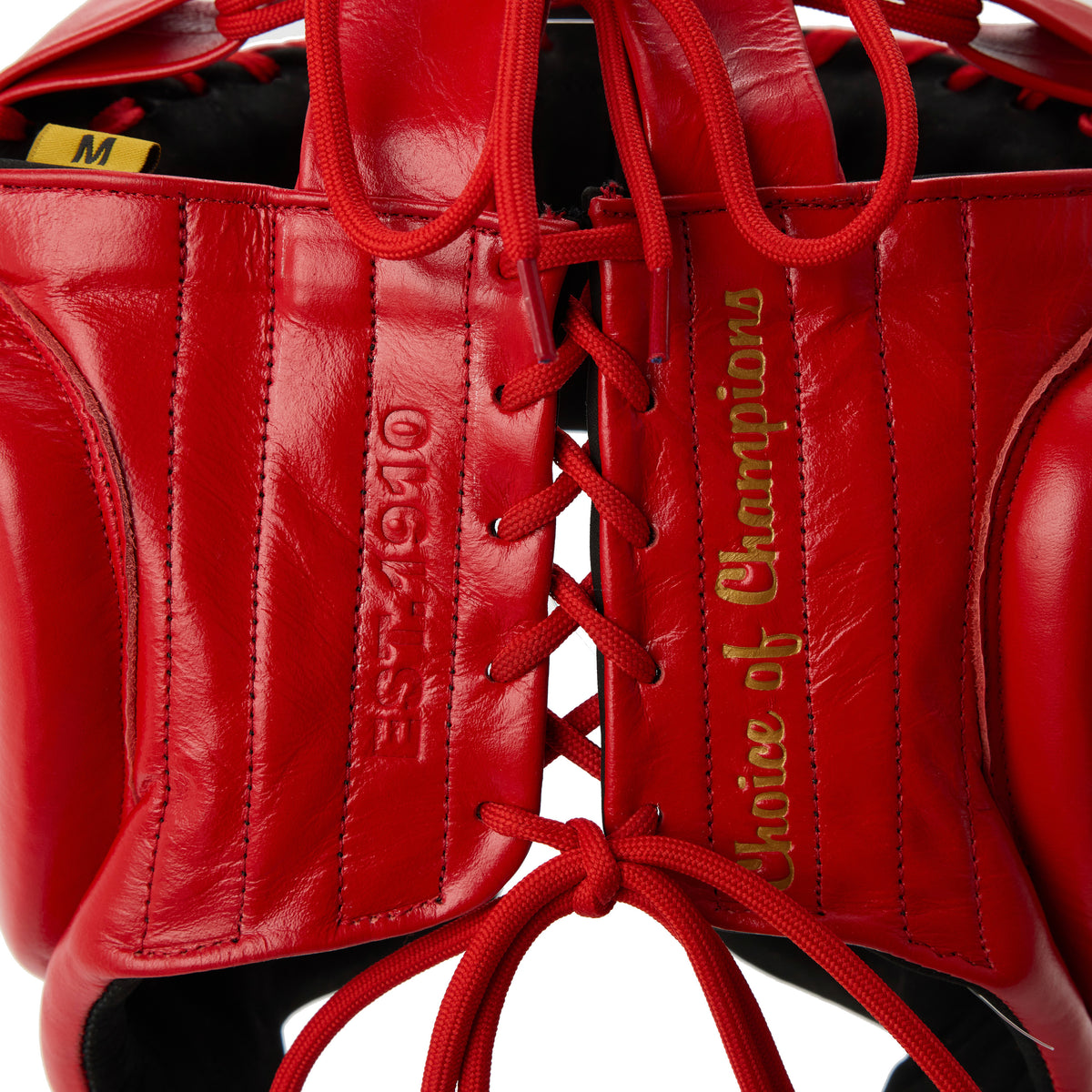 1910 Pro Leather Headgear Lace Up Red