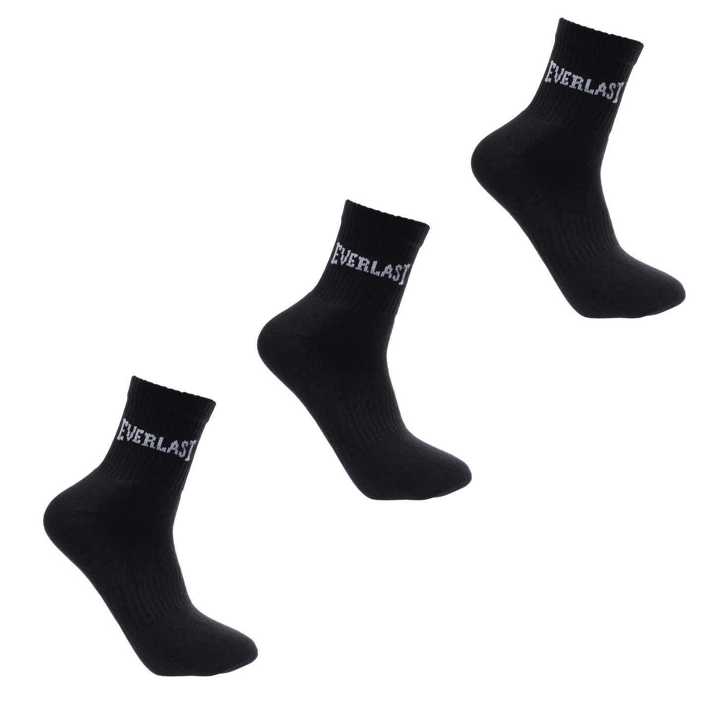 Men's Quarter Socks 3 Pack - Black