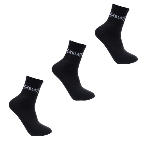 Men's Quarter Socks 3 Pack - Black