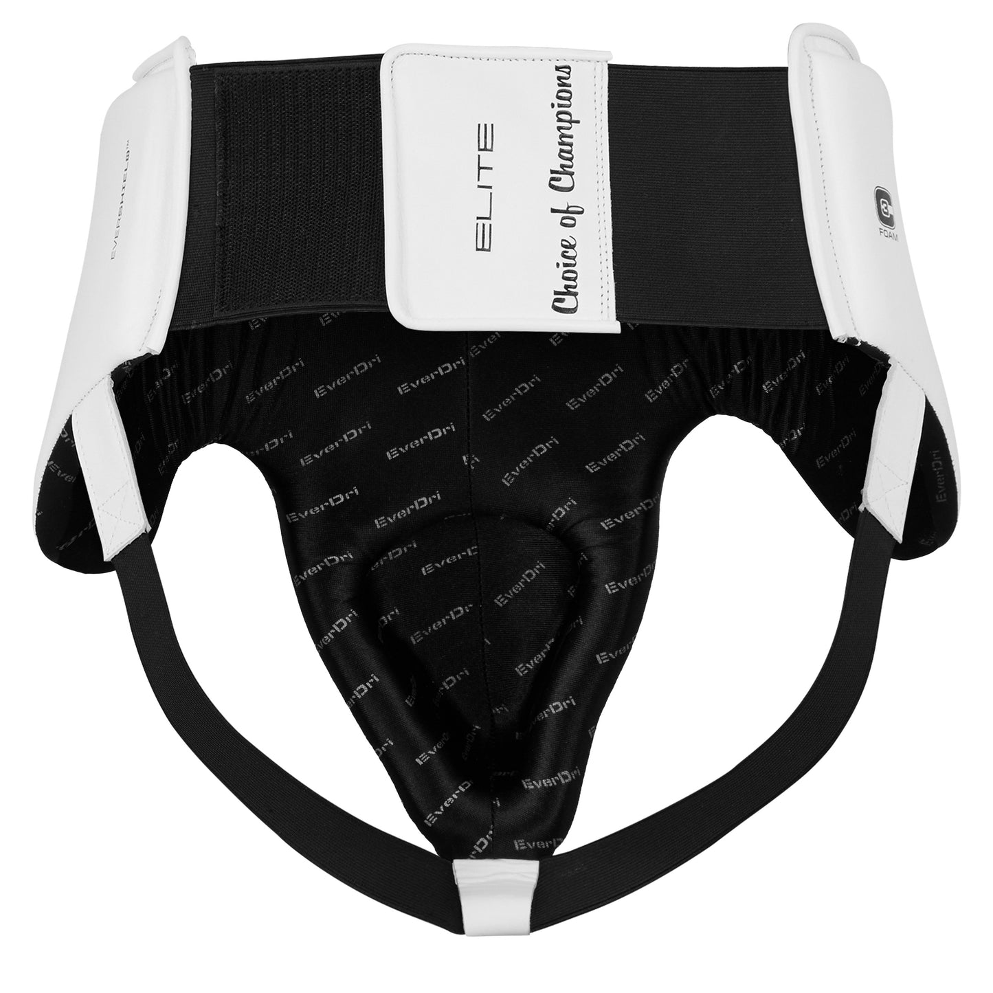 Elite Pro Leather Hook & Loop Groin Protector White