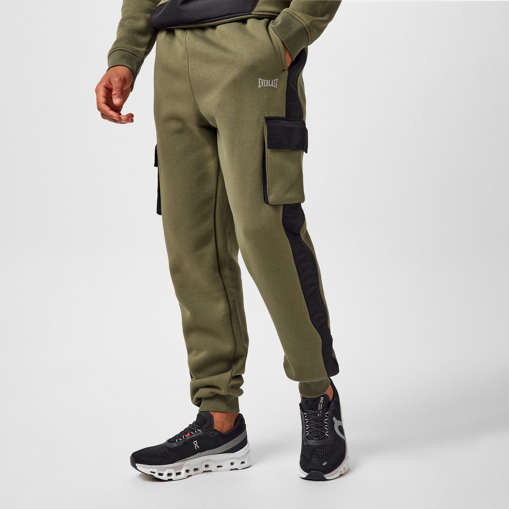 Mens Contrast Utility Pants Olive