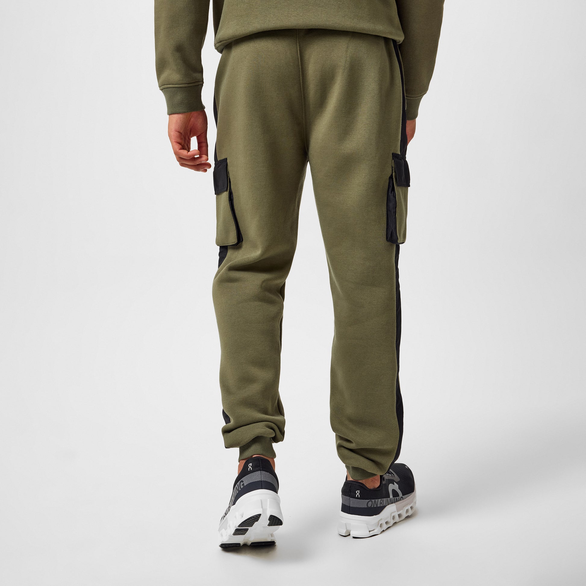 Mens Contrast Utility Pants Olive