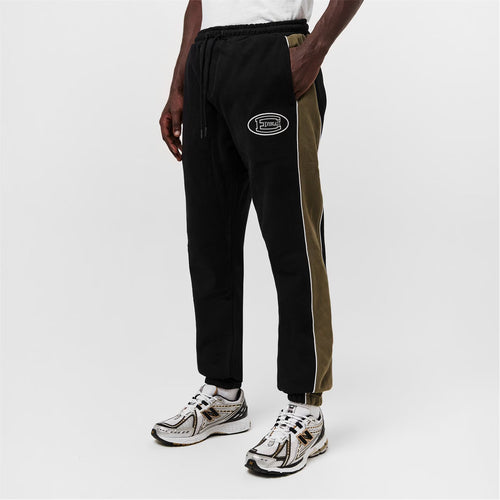 Black Mens Cut and Sew Joggers