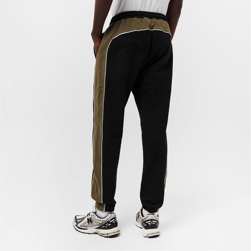Black Mens Cut and Sew Joggers