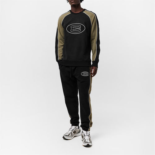 Black Mens Cut and Sew Sweathshirt