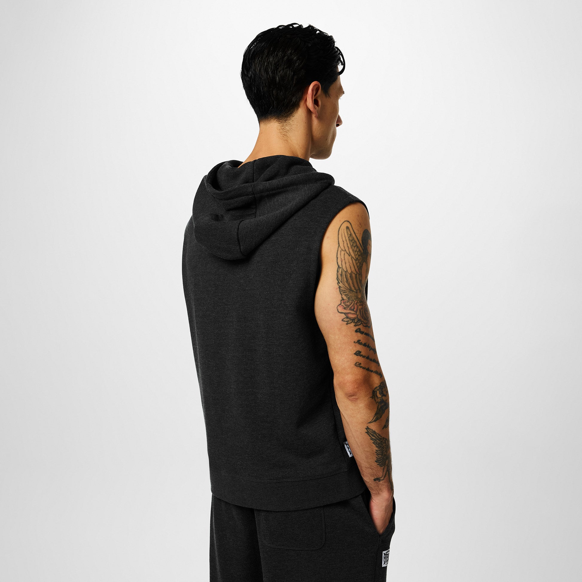 Men's Box Sleeveless Hoodie - Charcoal