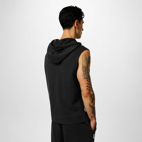 Men's Box Sleeveless Hoodie - Charcoal