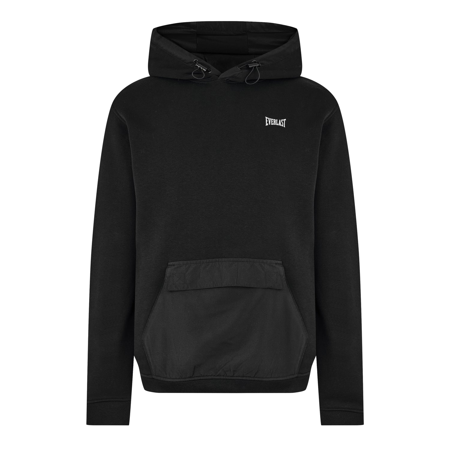 Mens Contrast Panel Hoodie - Black